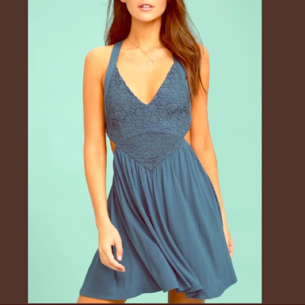 Lulus Blue skater dress
